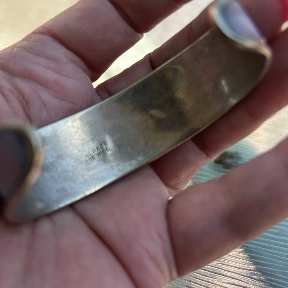 Vintage Alpaca Mexico Cuff Bracelet – Abalone & Mother of Pearl Inlay - Picture 3 of 3